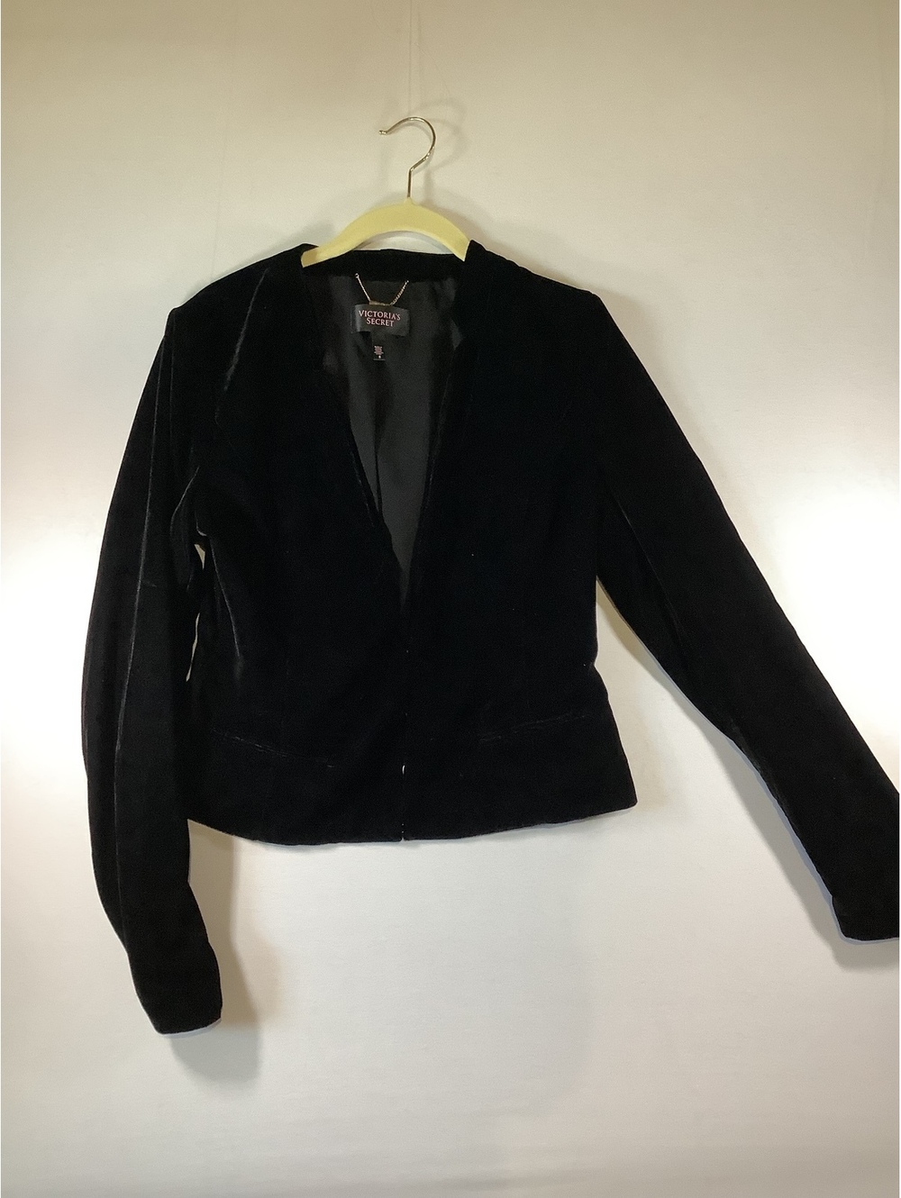 Victoria's Secret Black Velvet Blazer Jacket Size M